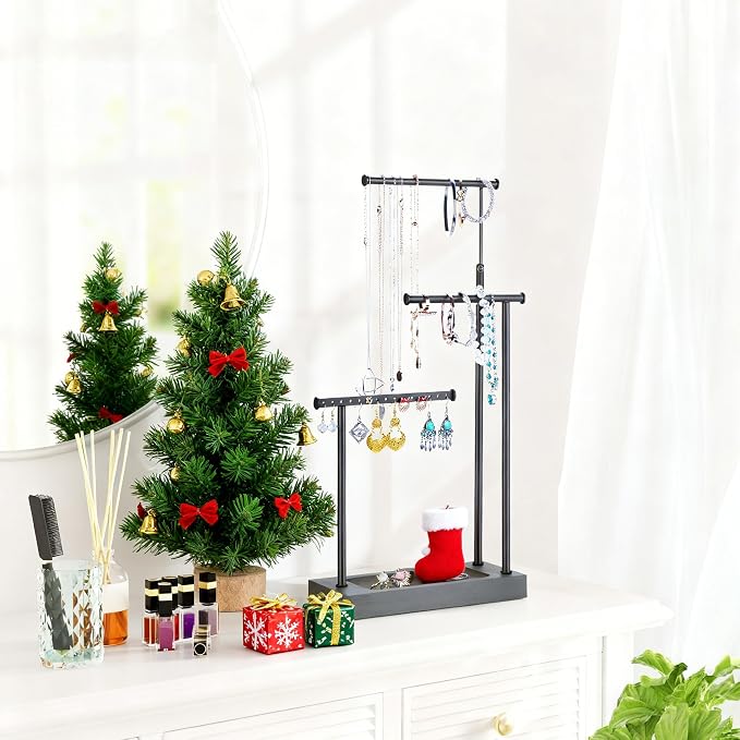 SRIWATANA Jewelry Organizer Display Extra Tall Necklace Holder 3 Tier Jewelry - Image 2