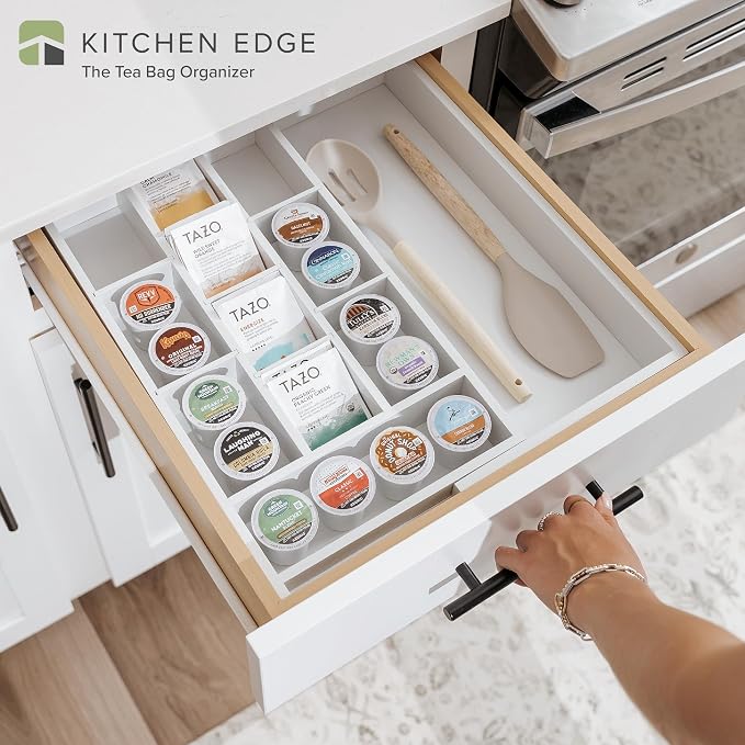 KitchenEdge Tea Bag and Coffee Pod Kitchen Drawer Organizer, Expandable 9.7 to - Image 2