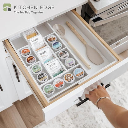KitchenEdge Tea Bag and Coffee Pod Kitchen Drawer Organizer, Expandable 9.7 to - Image 2