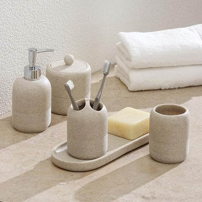 5-Pieces Bathroom Accessory Set Hight Quality Polyresin Ensemble-Lotion by QLDESIGN