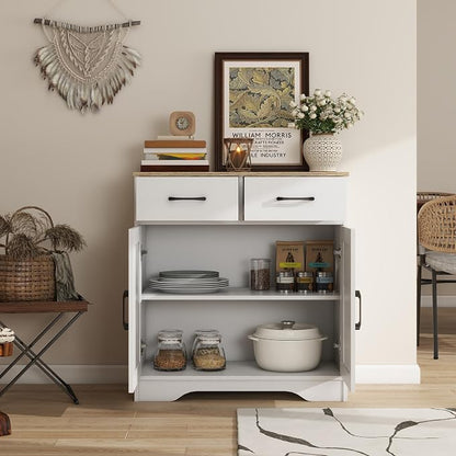 Panana Sideboard 2 Drawers 2 Doors Entryway Storage Cabinet Living Room - Image 4