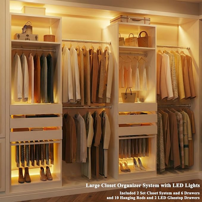Closet System, 5.7-10.4FT Closet Organizer System - Image 7