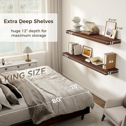 Floating Shelves 48 Inch Long, 12 Inch Deep Floating Shelves - Image 5