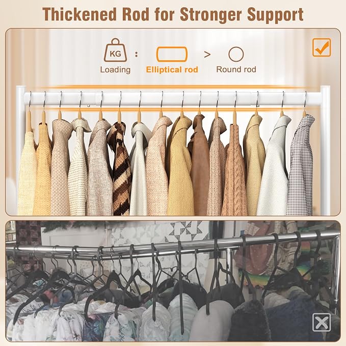 EAGMAK Heavy Duty Clothes Rack Load 420 LBS, Rolling Garment Rack - Image 3