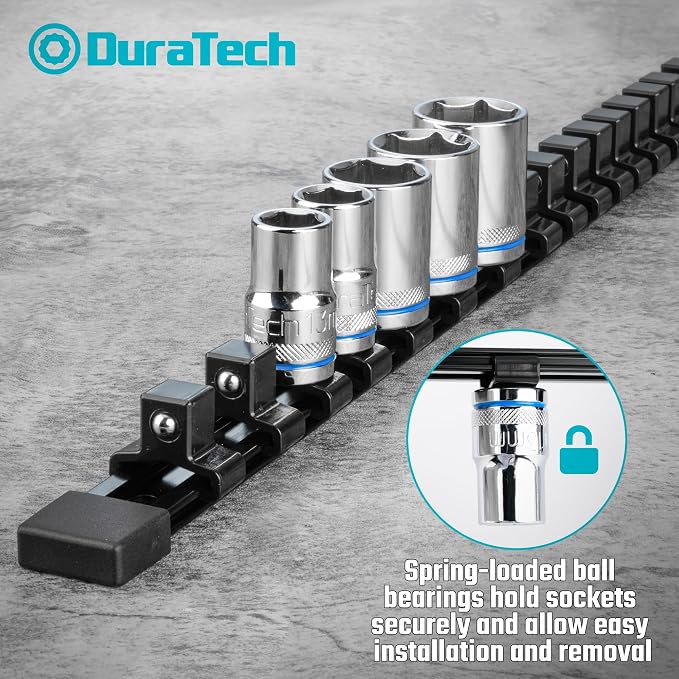 DURATECH Socket Organizer Set, 3-Piece Aluminum Alloy Socket Holder, Heavy Duty - Image 5