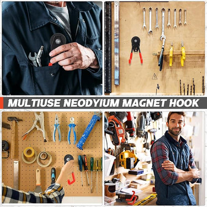 Landhoow Large Magnetic Hooks Heavy Duty Garage Magnet Hooks Strong Storage - Image 6