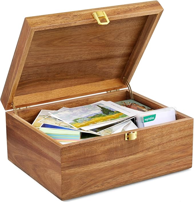 DRASTAR Wooden Keepsake Box, Large Acacia Storage Memory Box by EnhanceYourDailyLife