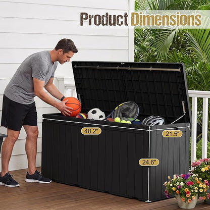 110 Gallon Deck Box Outdoor Indoor Waterproof Storage Box - Image 7