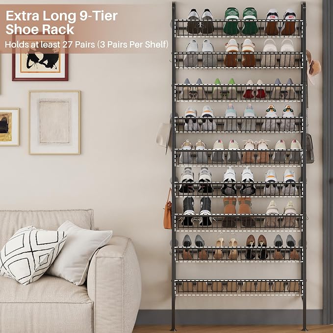 UMDONX 9 Layer Shoe Rack for 27 Pairs Shoes, Freestanding Shoe Organizer - Image 4