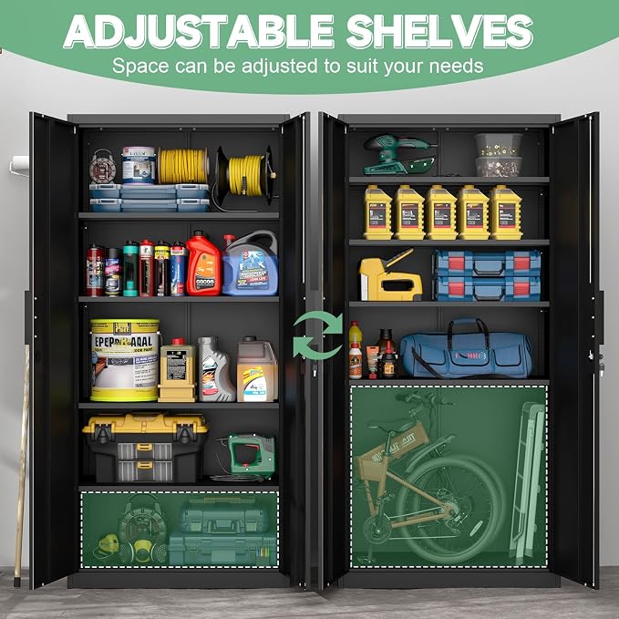 Metal Tall Storage Cabinet, Heavy Duty Locking Cabinets - Image 4