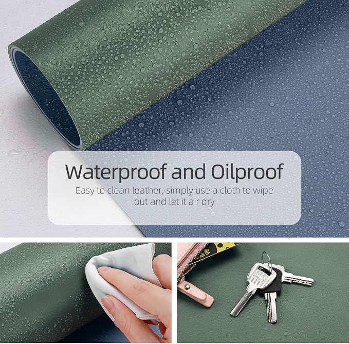 YSAGi Office Desk Pad, Desk Mat, 23.6" x 13.7" Ultra Thin Waterproof PU Leather - Image 2