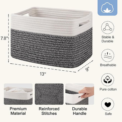 4 Pack Storage Baskets for Organizing, Woven Baskets for Shelves - Image 2