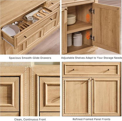ACCOHOHO Modern Farmhouse Buffet Cabinet, 94.5" Sideboard Credenza, Modular - Image 8