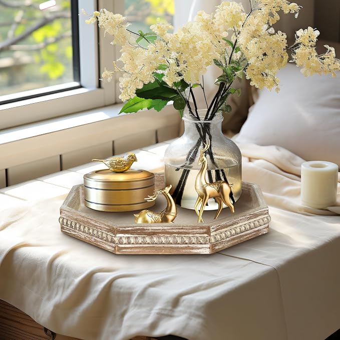 MAONAME Wood Serving Tray, Farmhouse Wooden Tray - Image 6