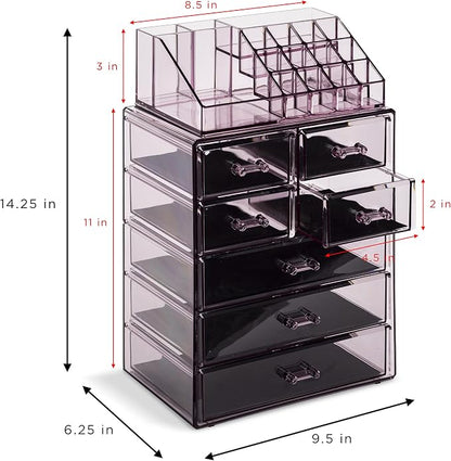 Sorbus Clear Cosmetic Makeup Organizer - Image 4