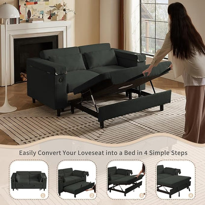 hansones ​66" Multi-Functional Pull-Out Sofa Bed - Image 6
