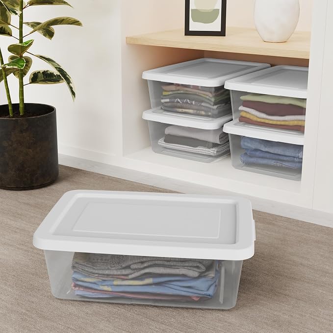 Sterilite 24-Pack Clear Storage Box, Stackable Container Bins - Image 4