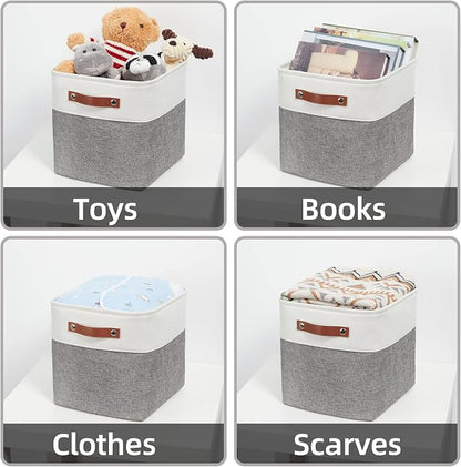 HNZIGE Fabric Cube Storage Baskets Bins Cube Baskets 11x11, Foldable Storage - Image 7