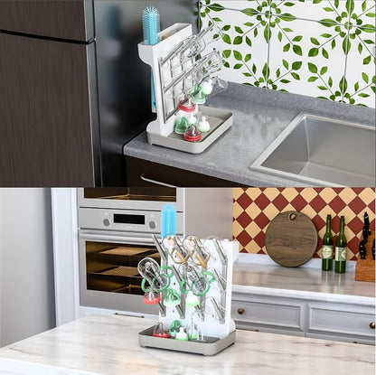 SuoXing Vertical Baby Bottle Drying Rack, Space Saving Countertop Baby Drying - Image 7