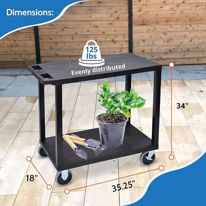 Luxor - 32" x 18" Cart - Two Flat Shelves - Image 2