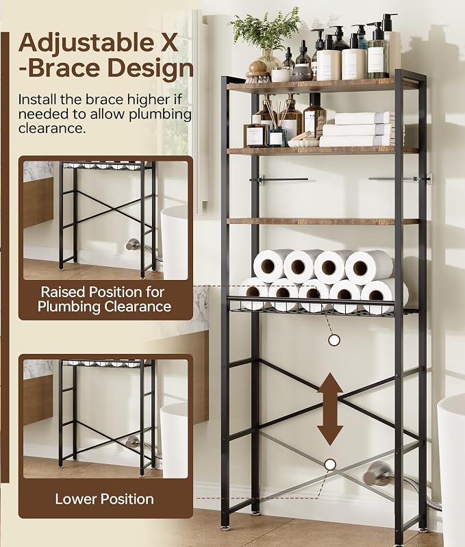 4-Tier Over-the-Toilet Storage Rack - Image 3