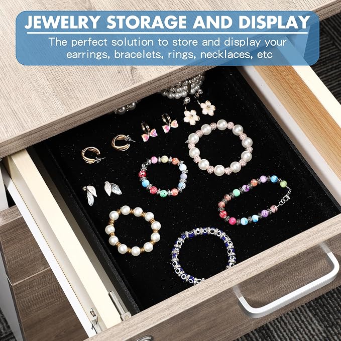 Quelay Velvet Stackable Jewelry Tray Showcase Display, Jewelry Organizer Tray - Image 6