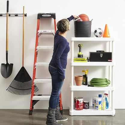 Gracious Living 4 Shelf Adjustable Height Medium Duty Storage Unit 14 x 32 x - Image 2