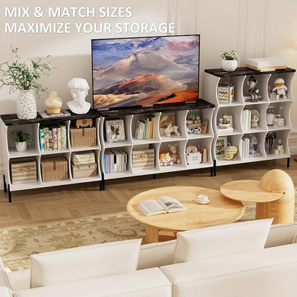 8 Cube Storage Shelf Organizer, Low Book Shelf Bookcase Entryway Table - Image 7