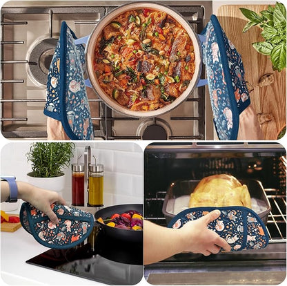 Pot Holders Set of 2 with Transparent Clear Silicone Shell and Nice Cat Flower - Image 6
