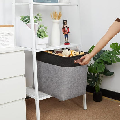 HNZIGE Fabric Storage Baskets Large Cloth Baskets Set of 2, Rectangular Shelf - Image 6