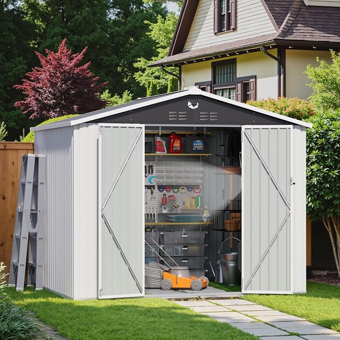 Metal Storage Shed, 10x8 Outdoor Storage Building, Large Backyard Sheds by Sannwsg