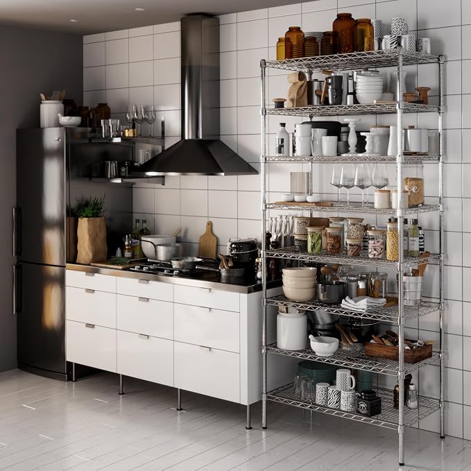 21" Deep x 36" Wide x 86" Height Wire Shelving Kit | 8-Tier | NSF Commercial - Image 6