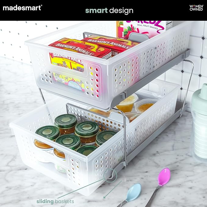 madesmart 2 Tier Organizer, Under Cabinet Storage - Image 2