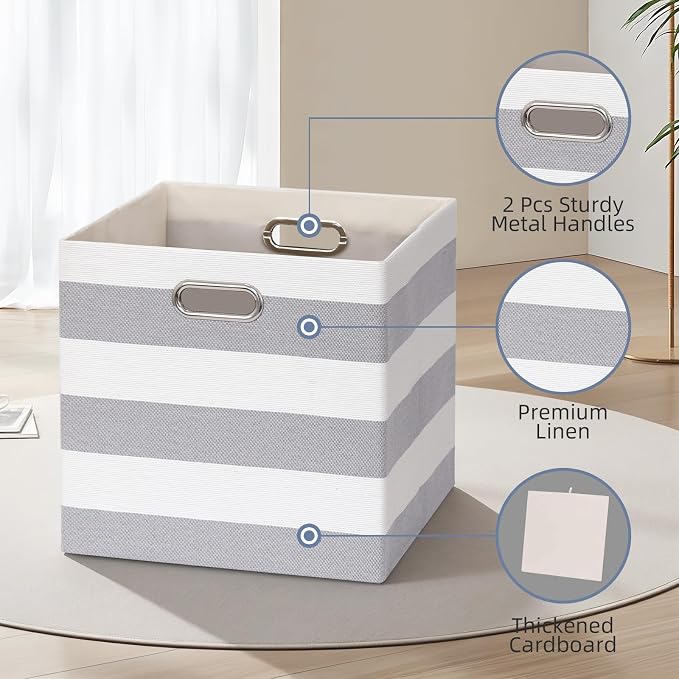 11x11 Cube Storage Bins, Collapsible Fabric Storage Cubes, Cubby Storage - Image 3