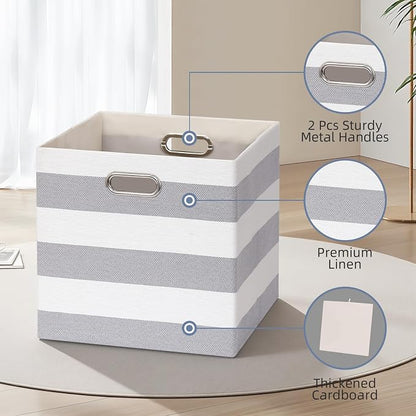 11x11 Cube Storage Bins, Collapsible Fabric Storage Cubes, Cubby Storage - Image 3