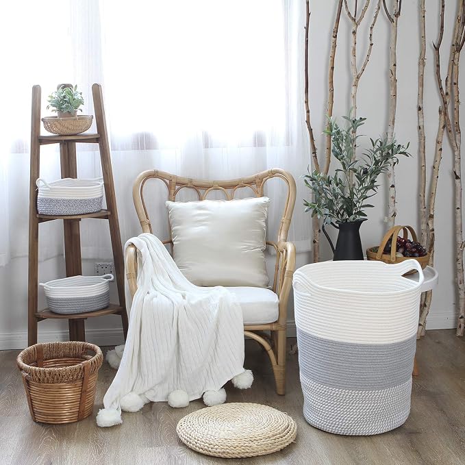 Sea Team Large Size Cotton Rope Woven Storage Basket - Image 3