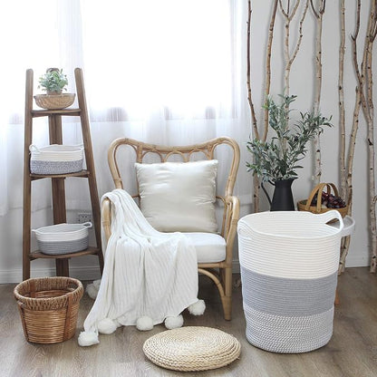 Sea Team Large Size Cotton Rope Woven Storage Basket - Image 3