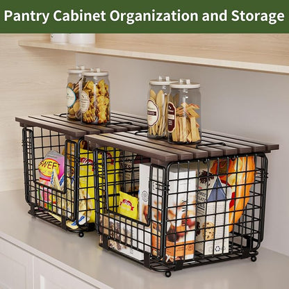 Wire Storage Basket For Kitchen Pantry and Counter - Image 2