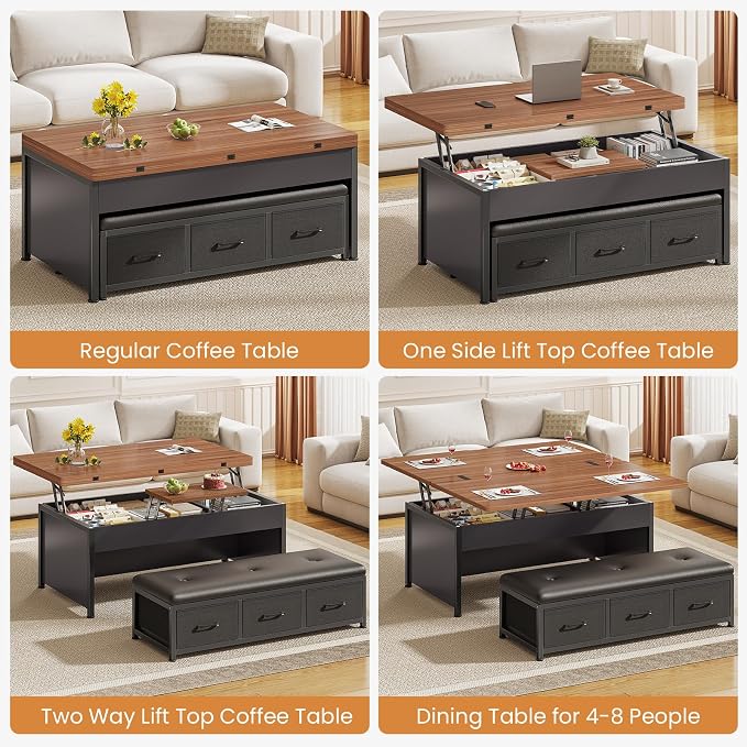 Itaar Lift Top Coffee Table Set, Center Table - Image 3