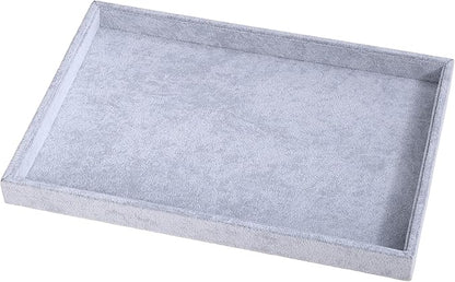 Mornajina 13.8" x 9.5" Velvet Jewelry Tray Jewelry Display Tray, Stackable by Mornajina