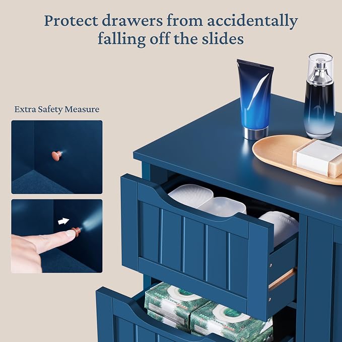 Yaheetech Wooden Bathroom Floor Cabinet, Side Storage Organizer Cabinet - Image 8
