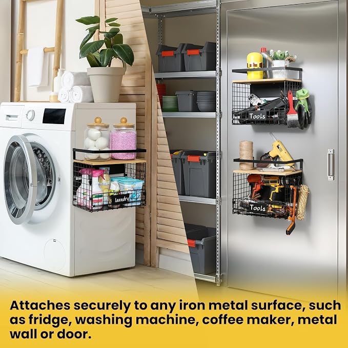 2 SET Strong Magnetic Shelf Basket - Image 8