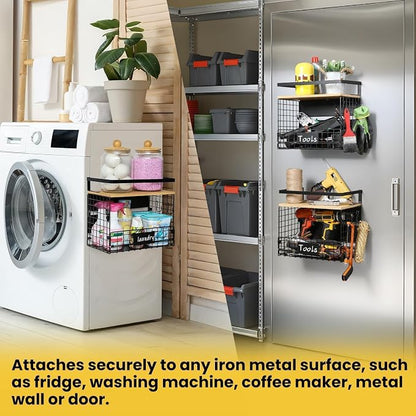 2 SET Strong Magnetic Shelf Basket - Image 8