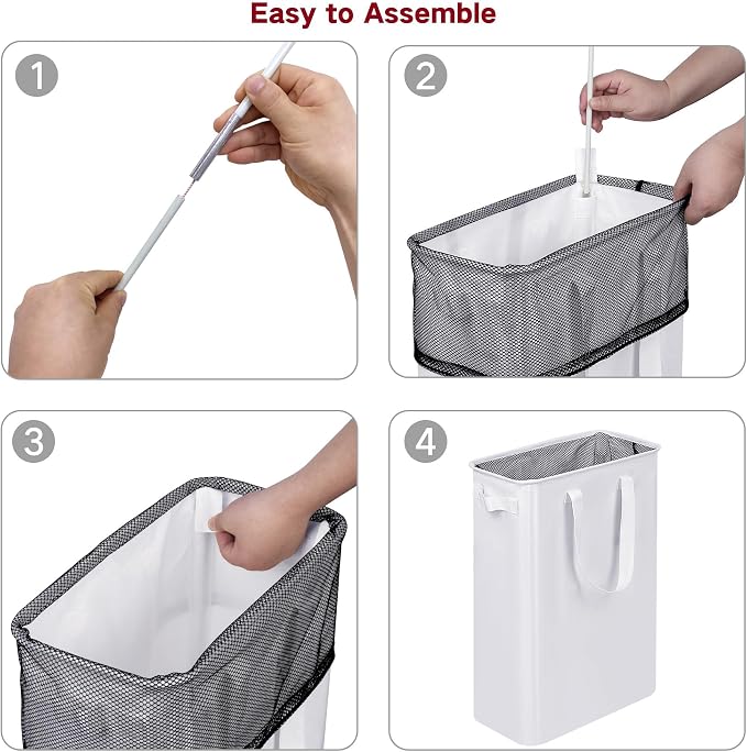 efluky Slim Laundry Basket, Narrow Laundry Hamper - Image 7