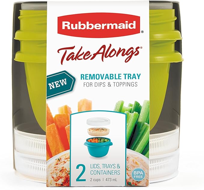 Rubbermaid TakeAlongs Snacking Food Storage Containers, 2 Cups Size by Unknown