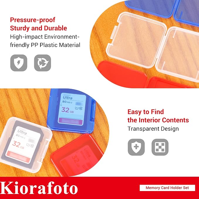 Kiorafoto 24 PCS Multi-Color Clear Plastic SD Card Case Holder - Image 4