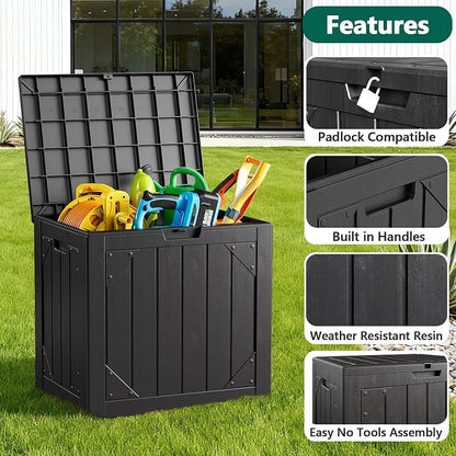 Outdoor Storage Box, 30 Gallon Deck Box Outdoor Storage Bench Outside - Image 3
