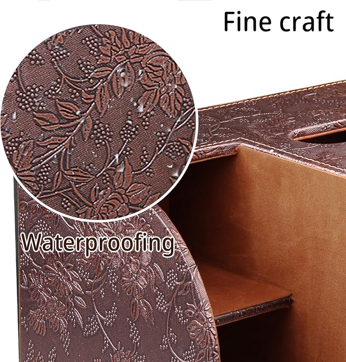 Leather Square Tissue Box Cover - Image 5