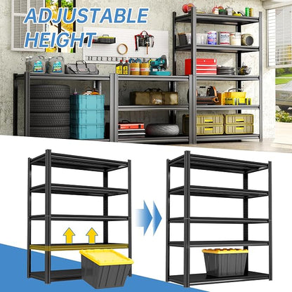 63''Storage Shelves, Garage Metal Shelving Unit, Adjustable, Double-Layer Column - Image 9