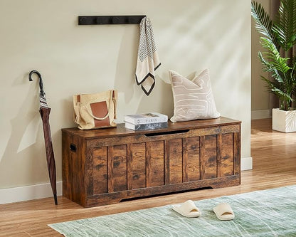 VANKILEY 51.2" Storage Chest Extra Large, Wooden Storage Bench, Rustic Brown | - Image 6